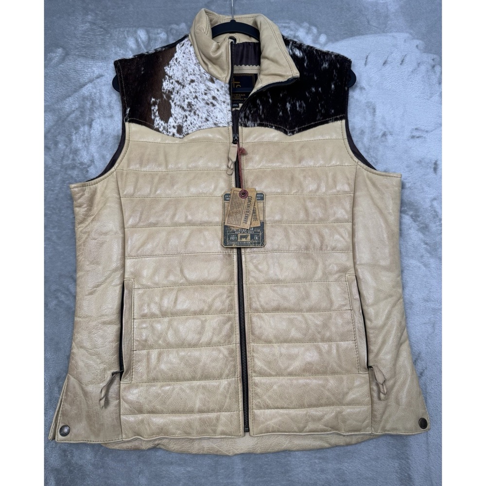 STS Adalyn Vest Womens 2XL XXL Beige Leather Palomino Hair Conceal Carry Western